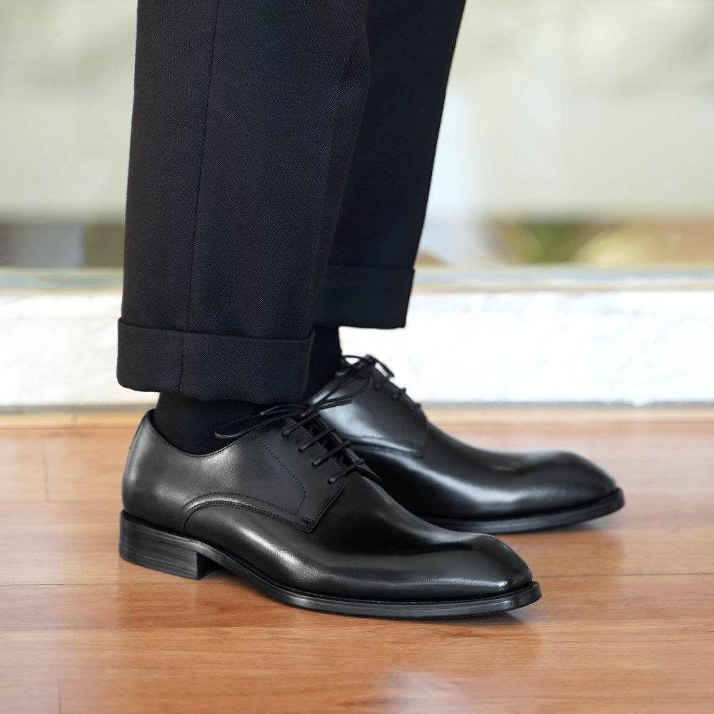 Men´s Vintage Square Toe Leather Shoes - Pasha
