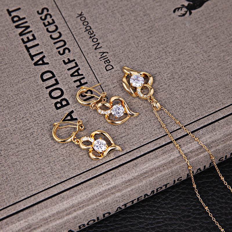 Exquisite Diamanteffekt Jewelry Set - Elegant 2-Piece Boutique Gift Set - Pasha