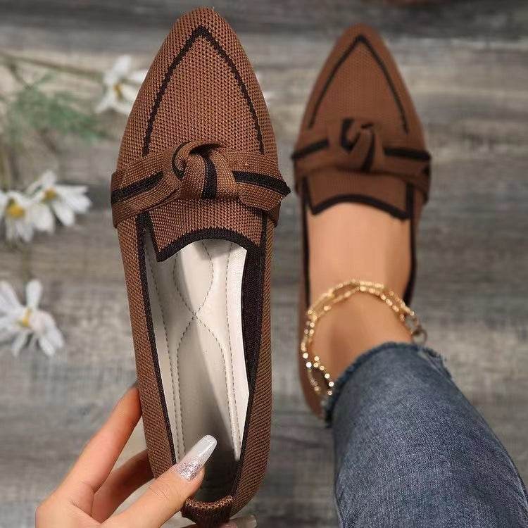 Fashion Pointed Toe Bow Flat Shoes for Women - Pasha