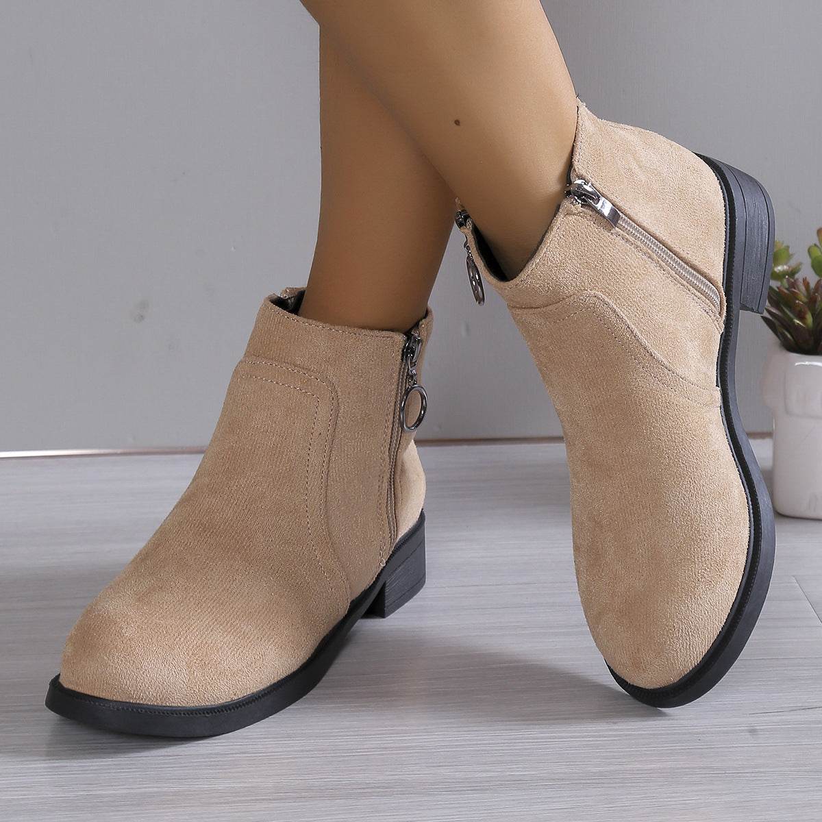 Square Heel Suede Boots for women - Pasha