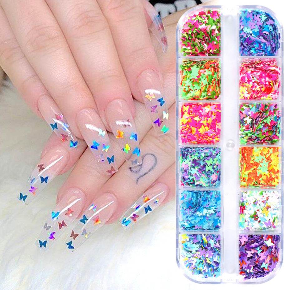 Symphony Butterfly Sequin Nail Decoration - Pasha