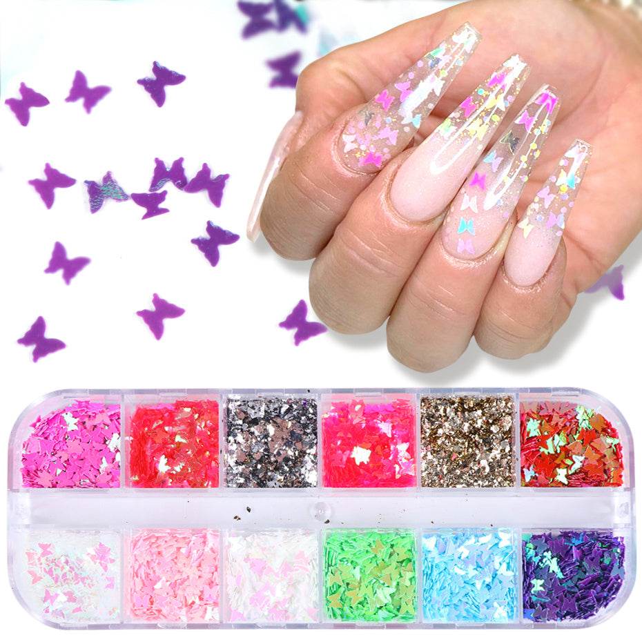 Symphony Butterfly Sequin Nail Decoration - Pasha
