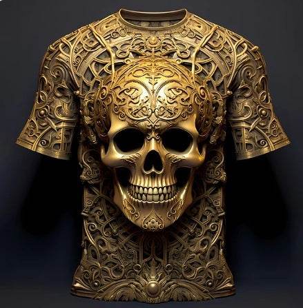 Men´s 3D Skull Pattern T-Shirt-unique and striking design - Pasha