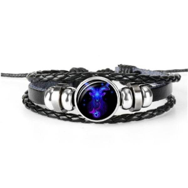 Stylish Constellation Bracelet – Faux Leather Zodiac Charm Wristband - Pasha