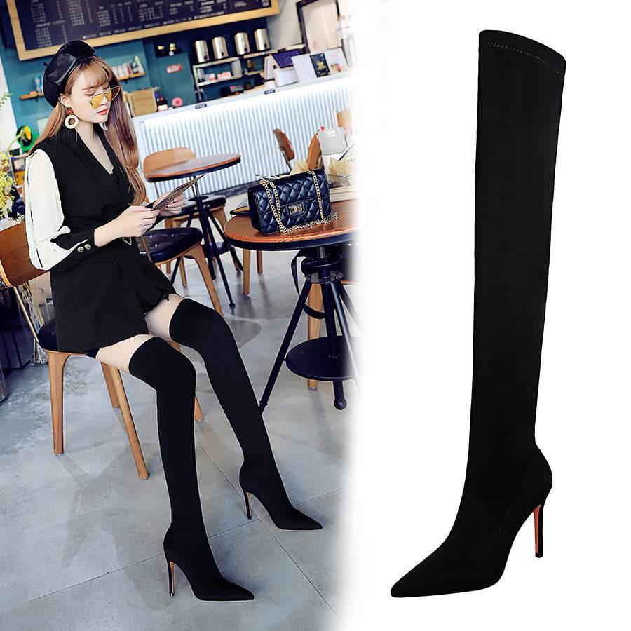 Fashion High Heel Elastic Overknee Boots with Stiletto Heel for women - Pasha
