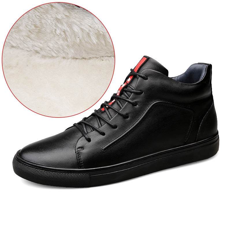 Men's Leather Snow Boots – High-Top Winter Style - Pasha