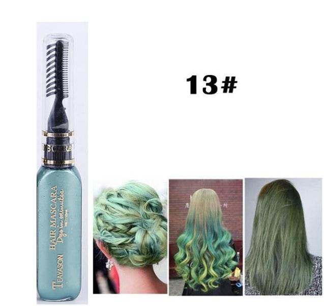 Temporary Hair Dye Mascara – 13 Vibrant Colors for Creative and Safe Hair Styling - Pasha