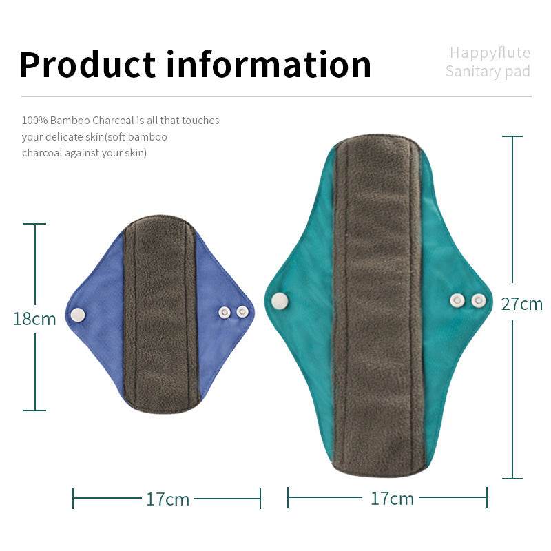 Washable Bamboo Charcoal Fiber Pantyliners – Eco-Friendly and Comfortable Sanitary Pads for Women - Pasha