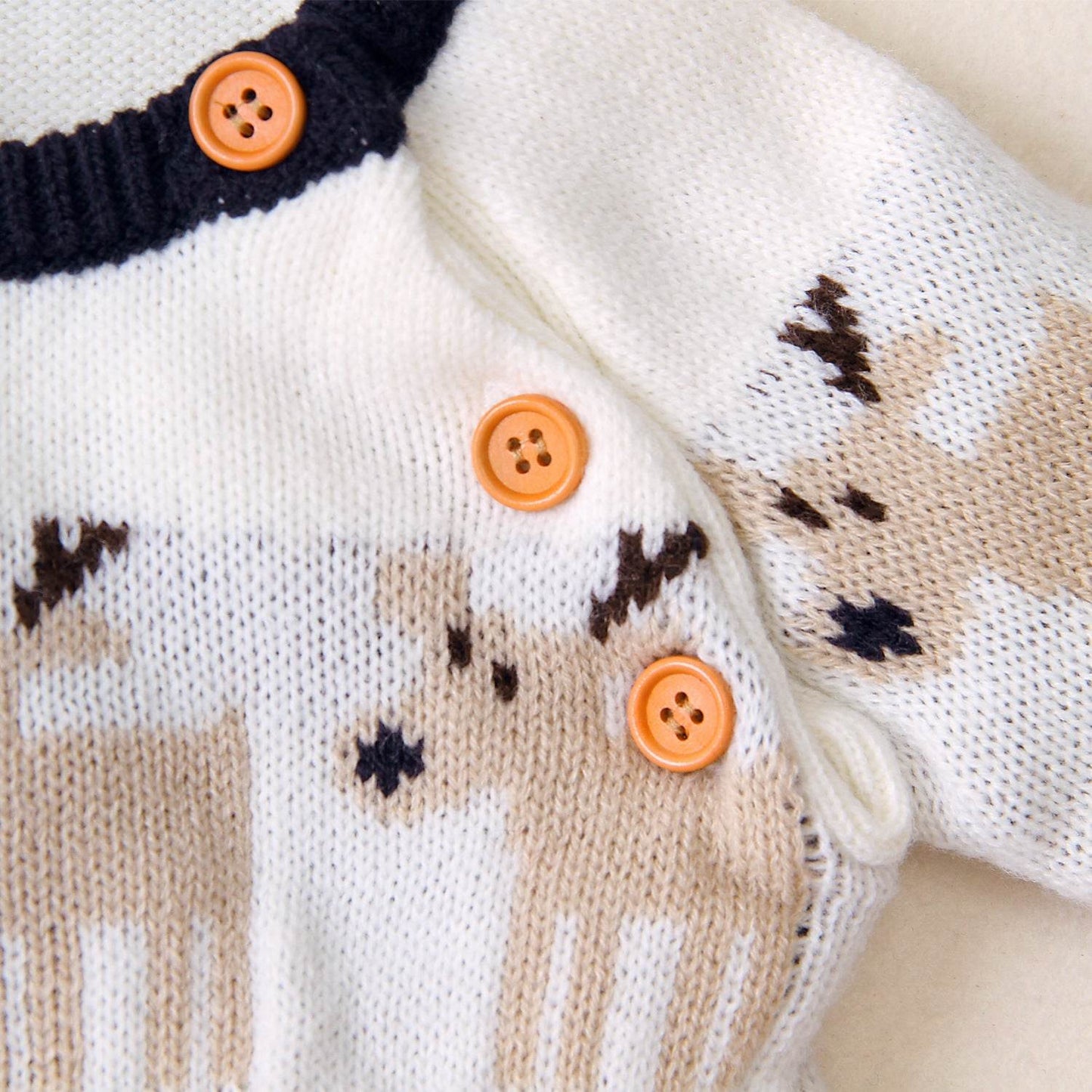 Cartoon Christmas Reindeer Baby Romper – Cozy & Stylish Winter Outfit for Boys and Girls - Pasha