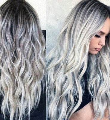 Long Gray Curly Wig – Glamorous 70 cm Style - Pasha