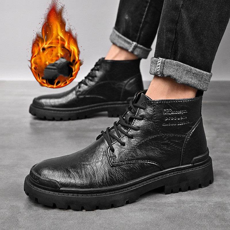 Men's Leather Martin Boots - Pasha