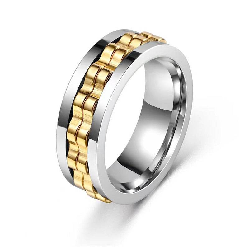 Stylish Titan Steel Anti-Anxiety Fidget Ring – Unisex Spinning Stress Relief Jewelry - Pasha