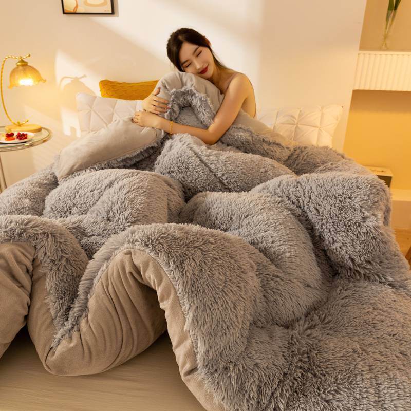 Super Soft Long Fleece Mink Crystal Velvet Thickened Warm Winter Quilt - Pasha