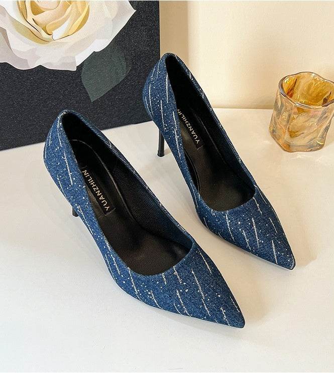 Stiletto High Heels Denim Style - Pasha