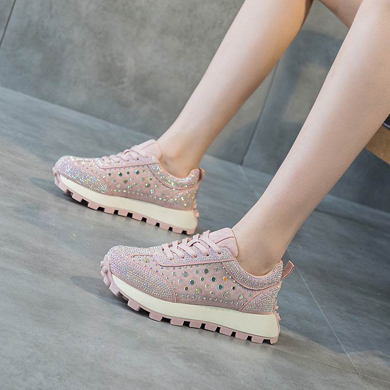 Rhinestone Leather Cortez Pumps for women - Pasha