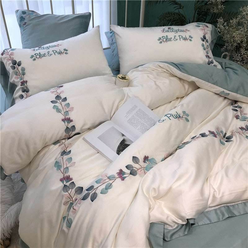 Lyocell Embroidered Bedding Set – Silky & Luxurious - Pasha