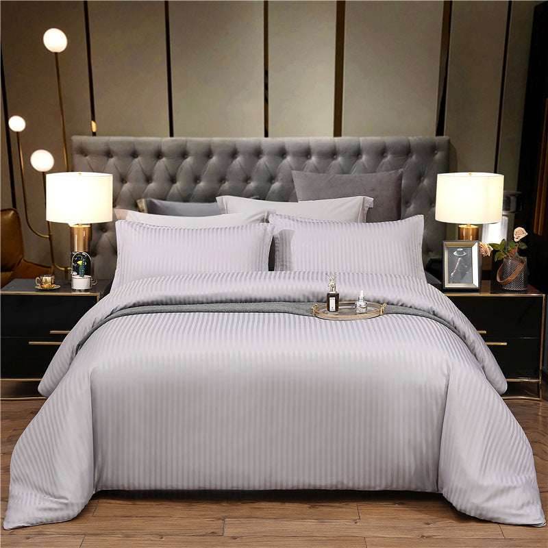 Flower Bedding Set - Satin Quilt Cover and Pillowcase 3-Piece Set - Pasha