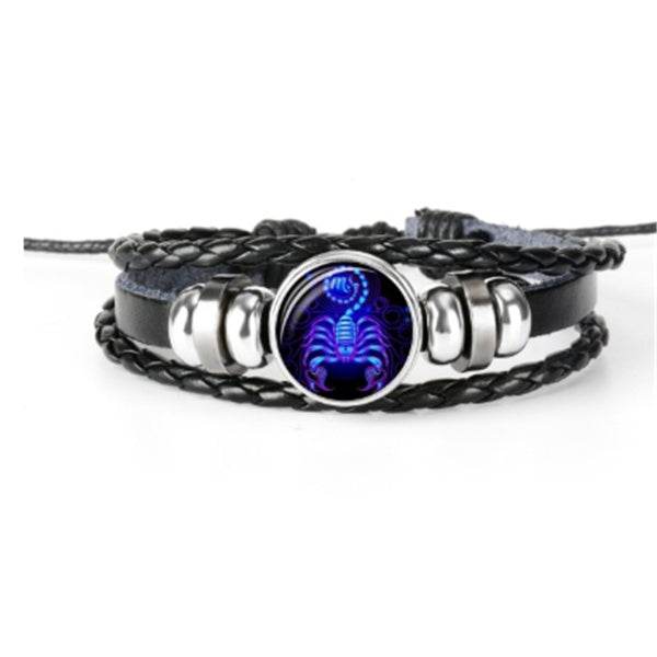 Stylish Constellation Bracelet – Faux Leather Zodiac Charm Wristband - Pasha