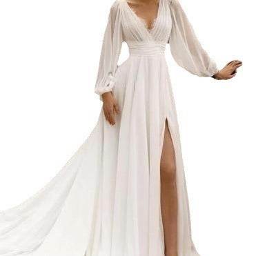 Retro Chiffon Wedding Dress – Romantic & Elegant - Pasha