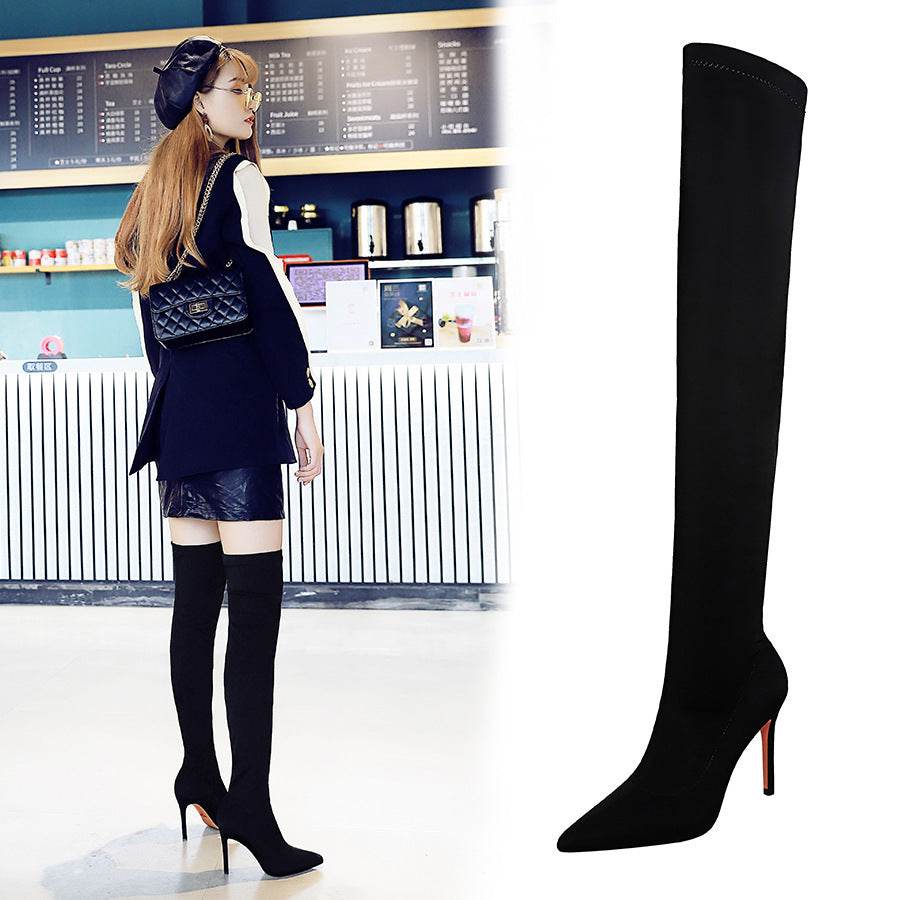 Fashion High Heel Elastic Overknee Boots with Stiletto Heel for women - Pasha