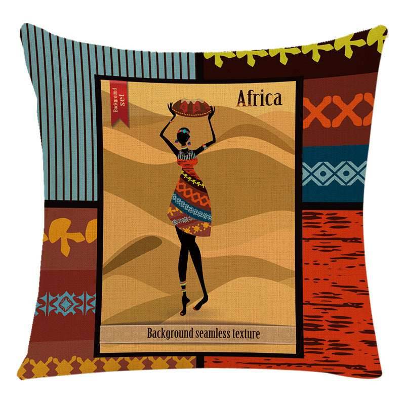 African Woman Pillow Cover-Stylish National Design - Pasha