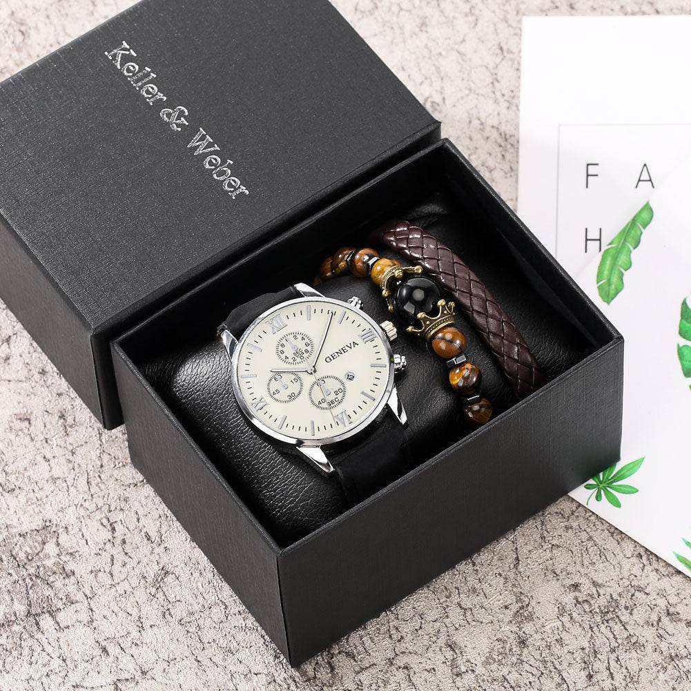 Elegant Gift Set for Men – Quartz Watch with Accessories - Pasha