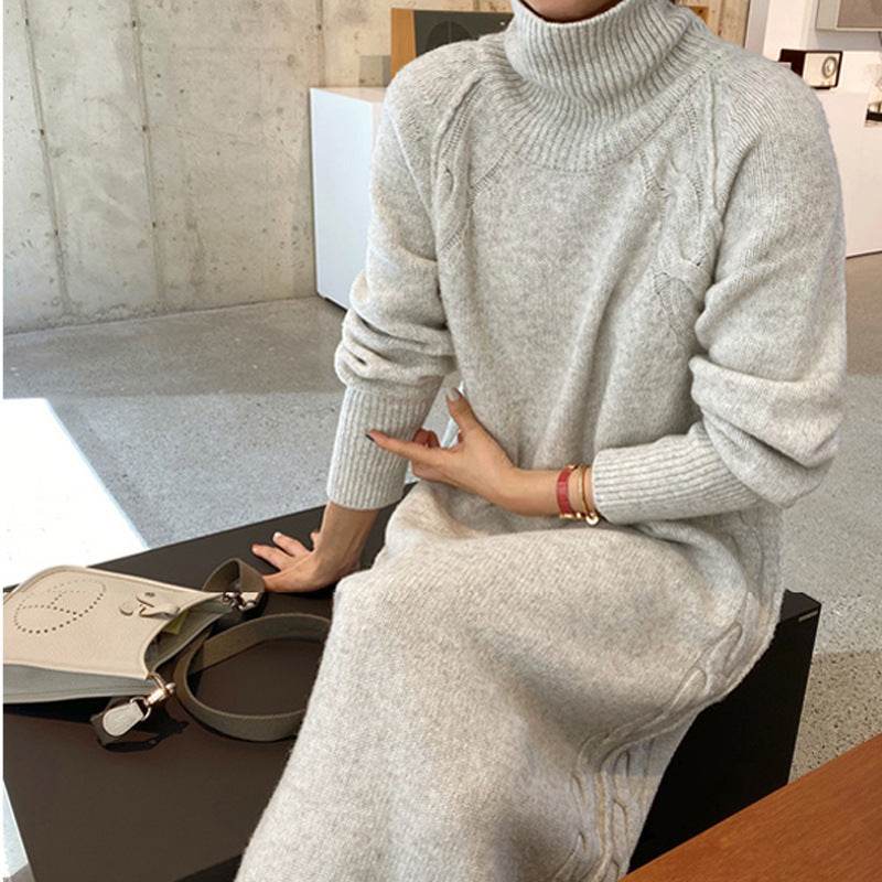 Elegant knitted long dress for women - Pasha
