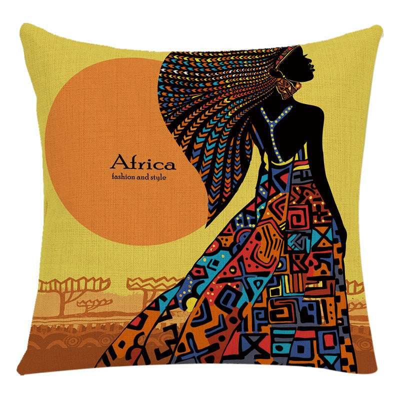 African Woman Pillow Cover-Stylish National Design - Pasha