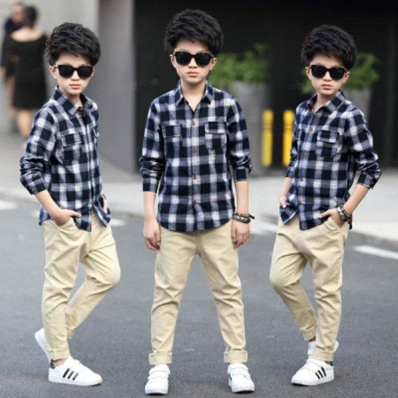 Long Sleeve Fall Casual Children's Striped Shirt – Comfortable & Stylish - Pasha