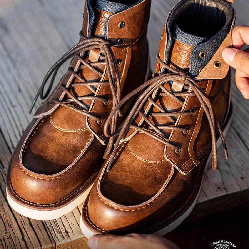 Men's Vintage Work Boots – Rugged & Durable - Pasha