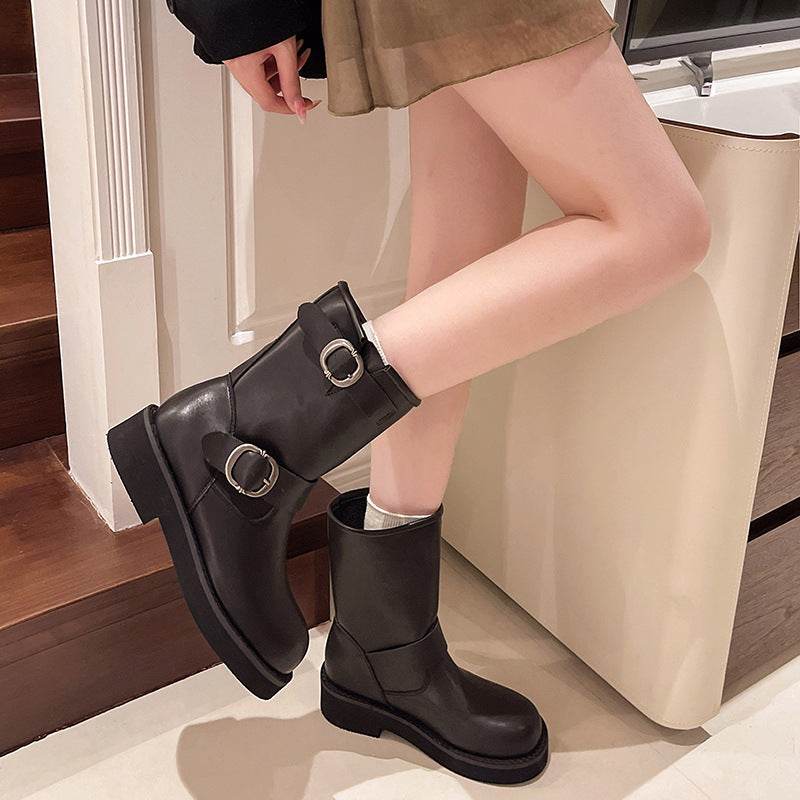 Round Toe Vintage Martin Boots for women - Pasha