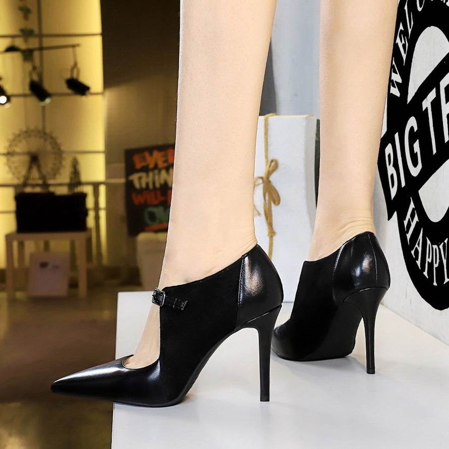 Vintage High Heels Stiletto Suede Pointed Toe - Pasha