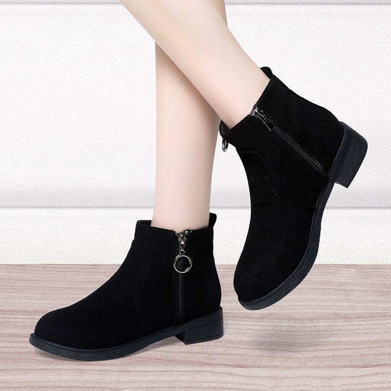 Square Heel Suede Boots for women - Pasha