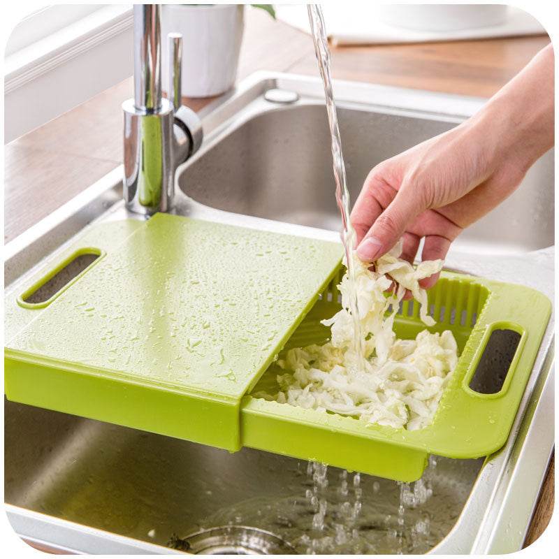 Ergonomic Multi-Function Cutting Board with Drain Basket - Perfect for Vegetables & Meat - Pasha