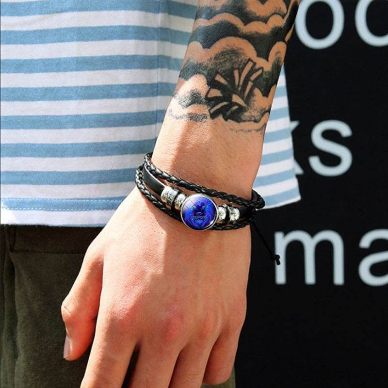 Stylish Constellation Bracelet – Faux Leather Zodiac Charm Wristband - Pasha