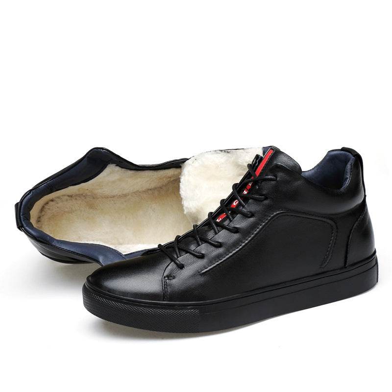 Men's Leather Snow Boots – High-Top Winter Style - Pasha