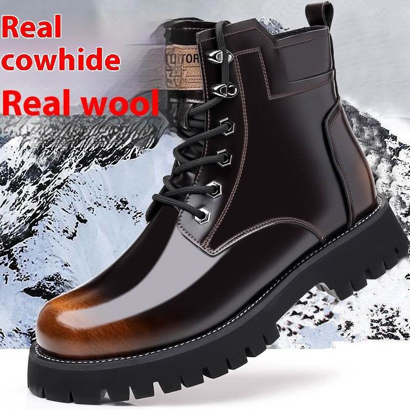 Herbst Winter Martin Stiefel Herren Plattform Mid-top aus echtem Leder - Pasha