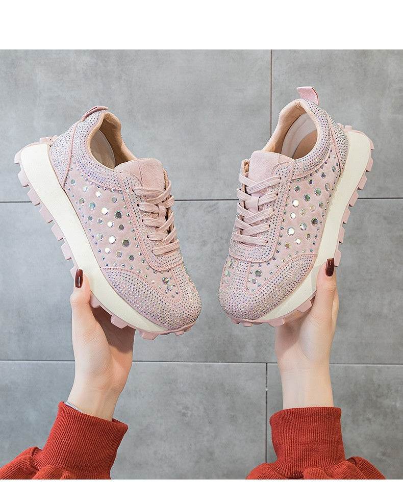Rhinestone Leather Cortez Pumps for women - Pasha