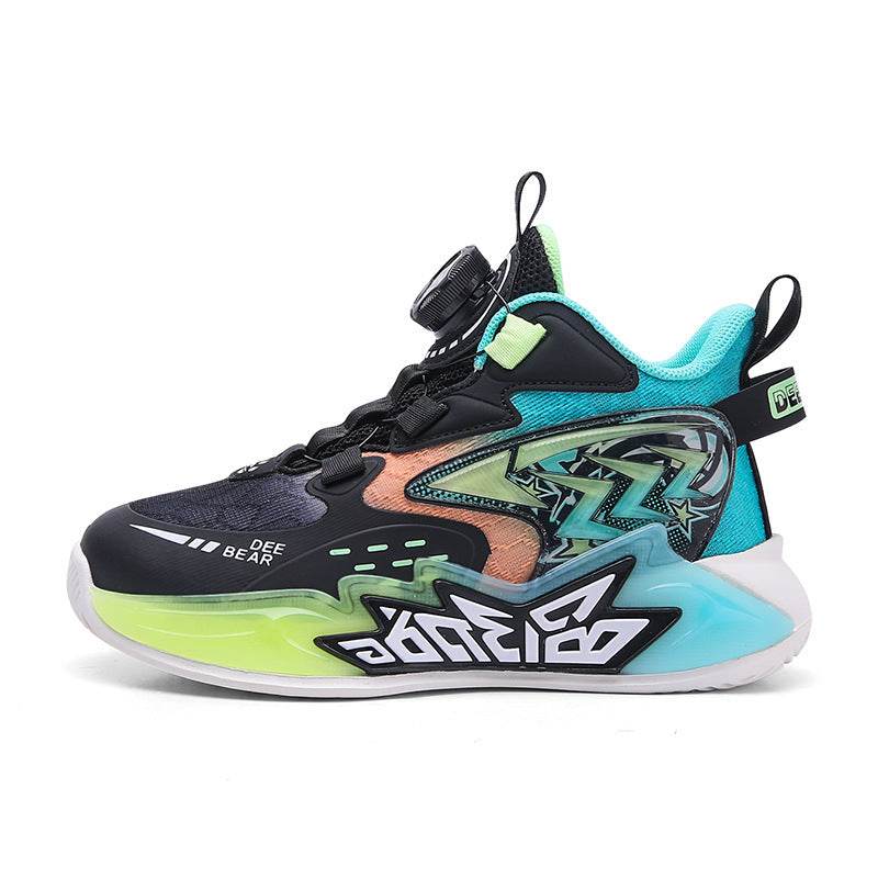 Mesh Breathable Running Mid Size Kids' Spin Dunk Basketball Shoe - Pasha