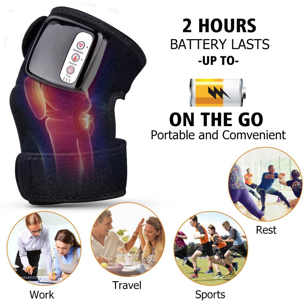 Knee Vibration Massager – Portable Joint & Muscle Pain Relief Device with Heat and Magnet Therapy - Pasha