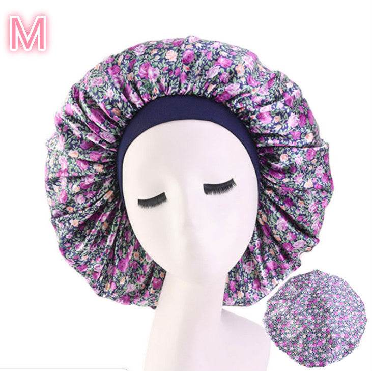 Beauty Satin Silk Hair Bonnet – Elegant Sleep Night Cap with Beautiful Print - Pasha