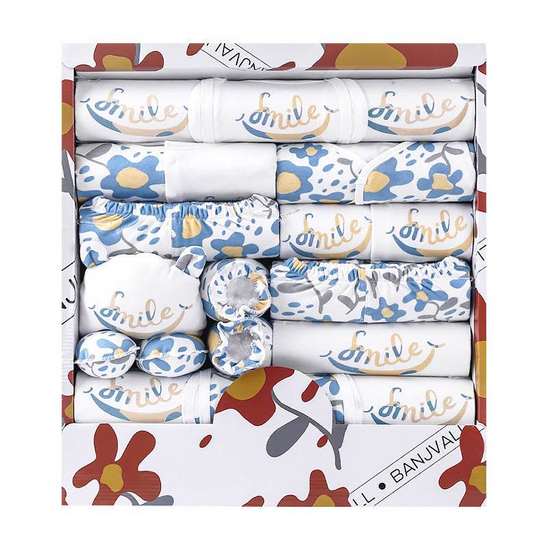18-Piece Cotton Newborn Gift Set – Baby Clothing with Bibs, Hat, Gloves & More for New Parents - Pasha
