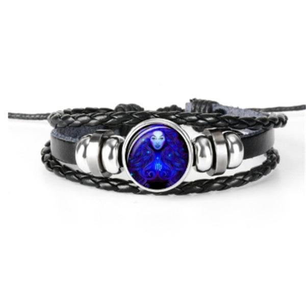 Stylish Constellation Bracelet – Faux Leather Zodiac Charm Wristband - Pasha