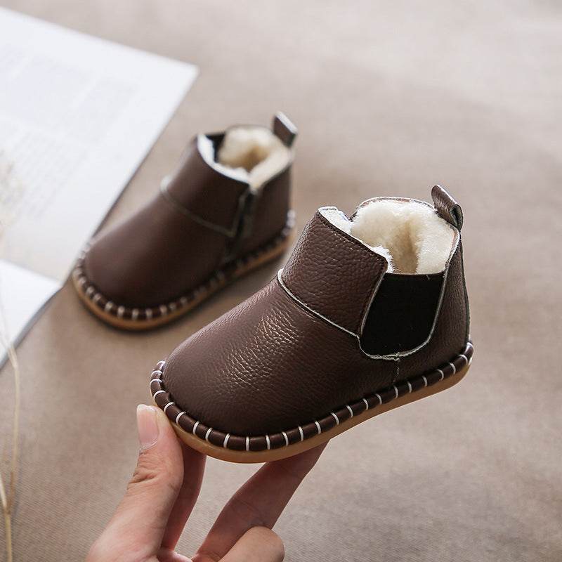 Winter Leather Baby Shoes – Soft Cotton Sole for Warmth & Comfort - Pasha