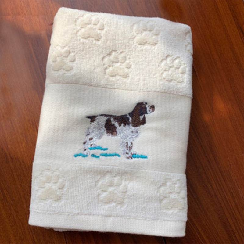 Embroidered Dog Towel – Pure Cotton & Absorbent - Pasha