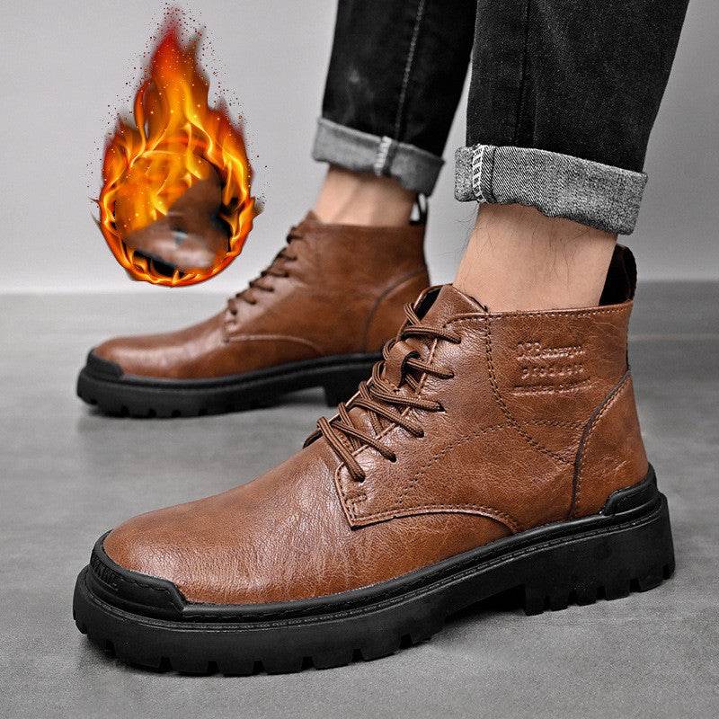 Men's Leather Martin Boots - Pasha