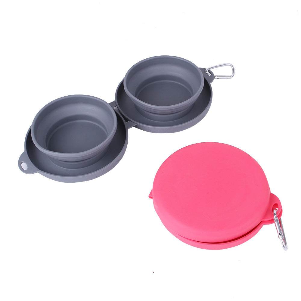 Foldable Rubber Double Bowl for Pets – Ideal for Feeding & Travel - Pasha