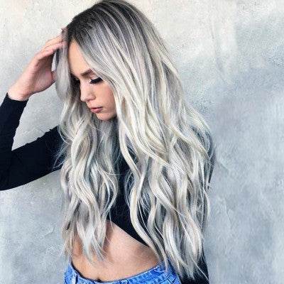 Long Gray Curly Wig – Glamorous 70 cm Style - Pasha