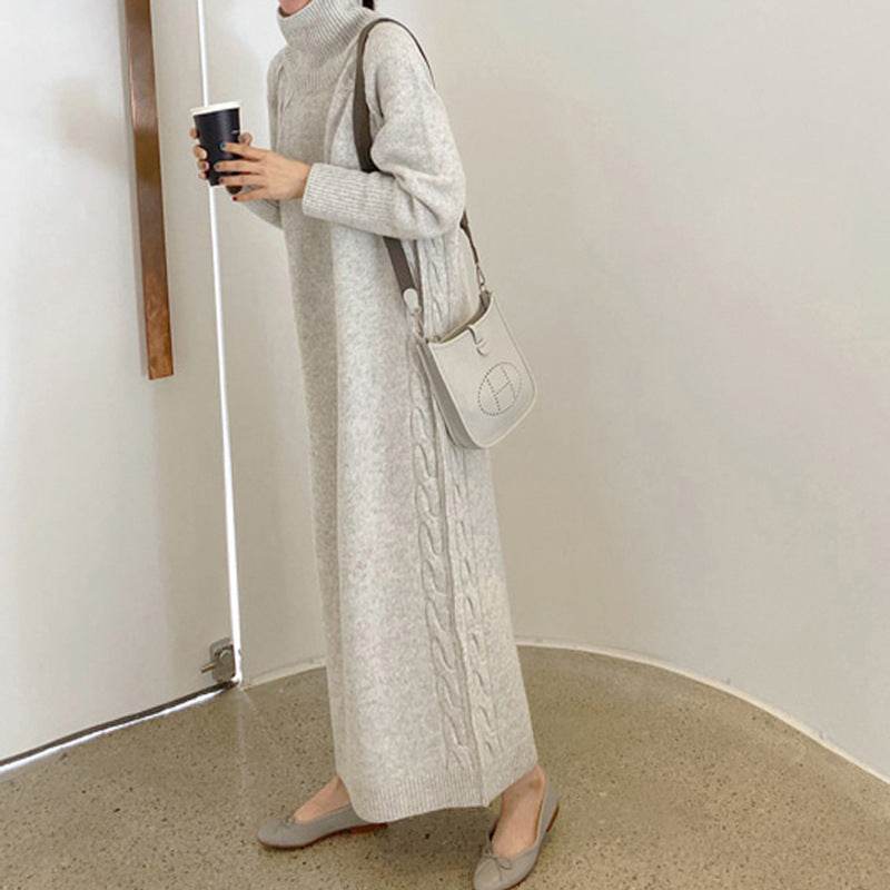 Elegant knitted long dress for women - Pasha