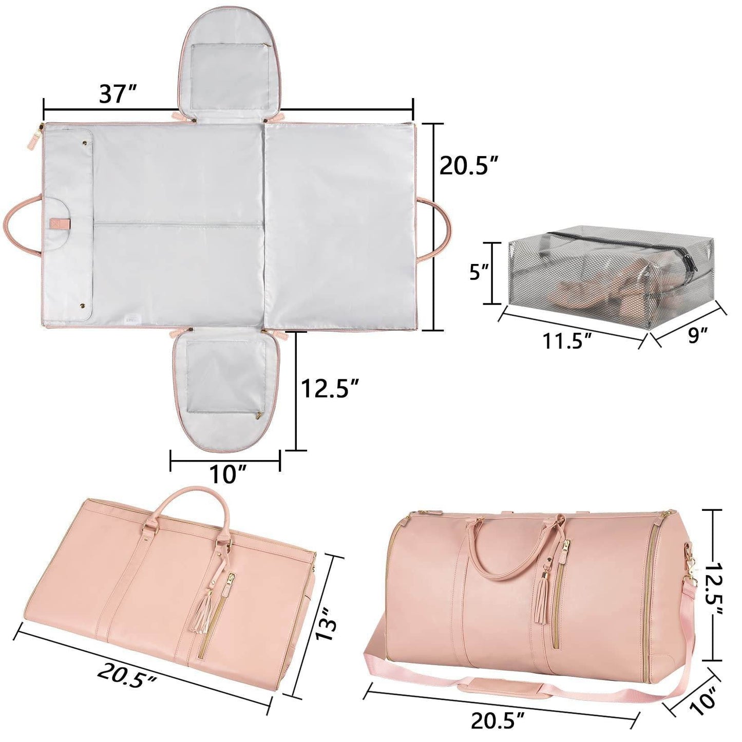 Waterproof Leather Travel Bag – Unisex & Foldable - Pasha